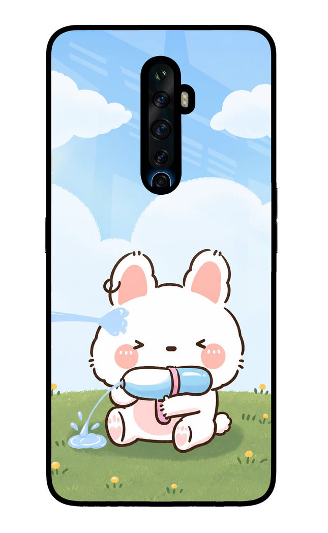 Bunny Treat Oppo Reno2 Z Glass Case Back Cover by Casekaro