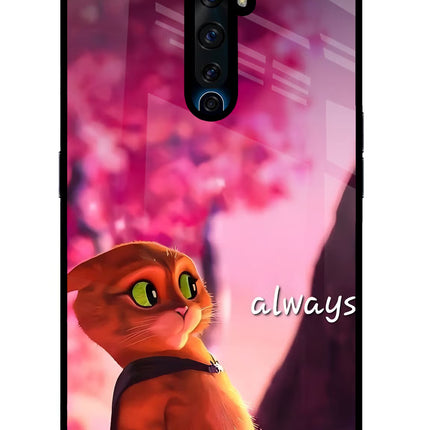 Always Cat Oppo Reno2 Z Glass Case Back Cover by Casekaro
