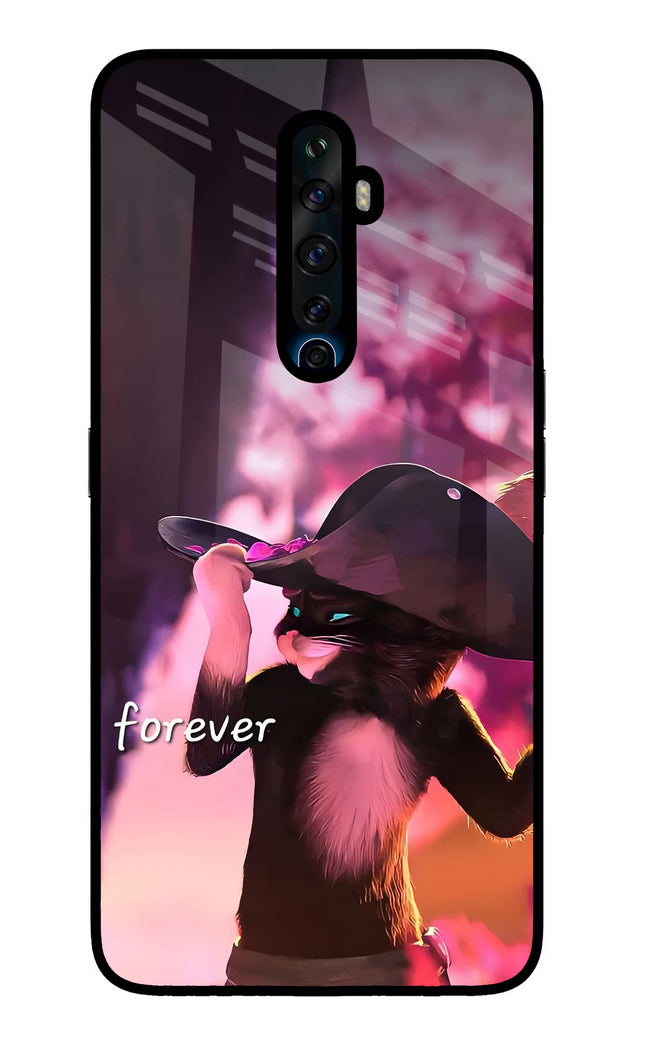 Forever Cat Oppo Reno2 Z Glass Case Back Cover by Casekaro