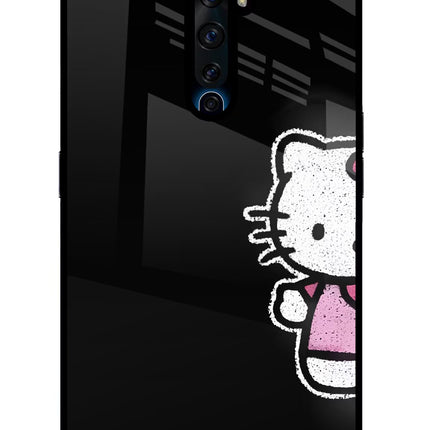 Kitty Charm Oppo Reno2 Z Glass Case Back Cover by Casekaro