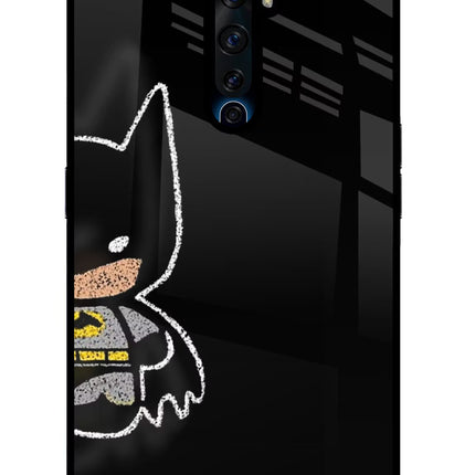 Bat Kitty Oppo Reno2 Z Glass Case Back Cover by Casekaro