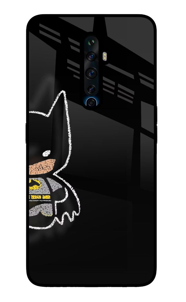 Bat Kitty Oppo Reno2 Z Glass Case Back Cover by Casekaro