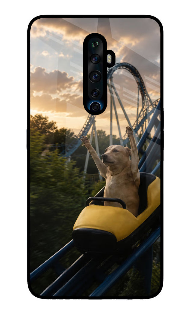 Rollercoaster Dog Oppo Reno2 Z Glass Case Back Cover by Casekaro