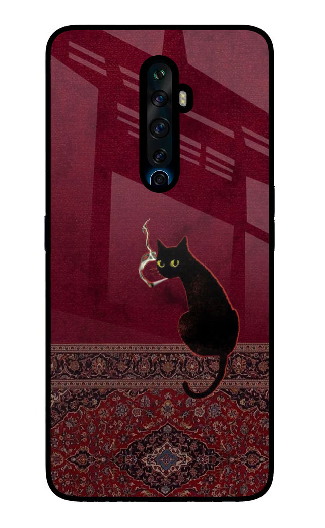 Midnight Cat Oppo Reno2 Z Glass Case