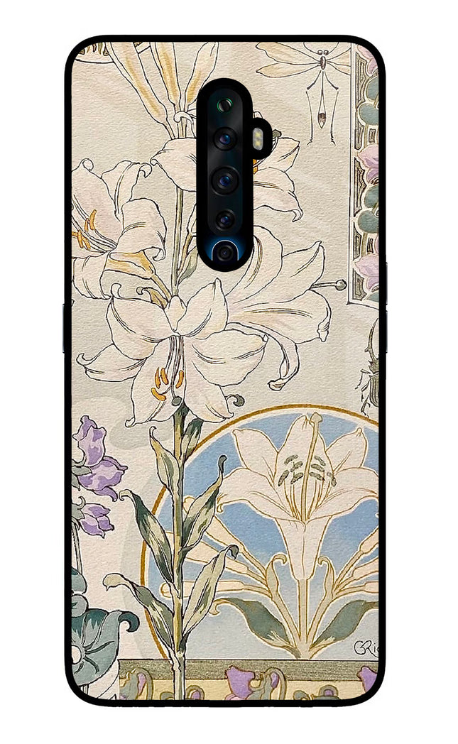 White Lily Oppo Reno2 Z Glass Case