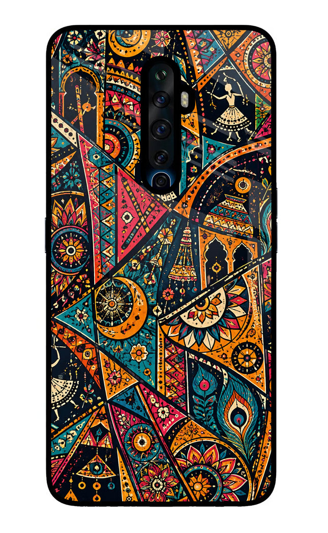 Folk Print Oppo Reno2 Z Glass Case