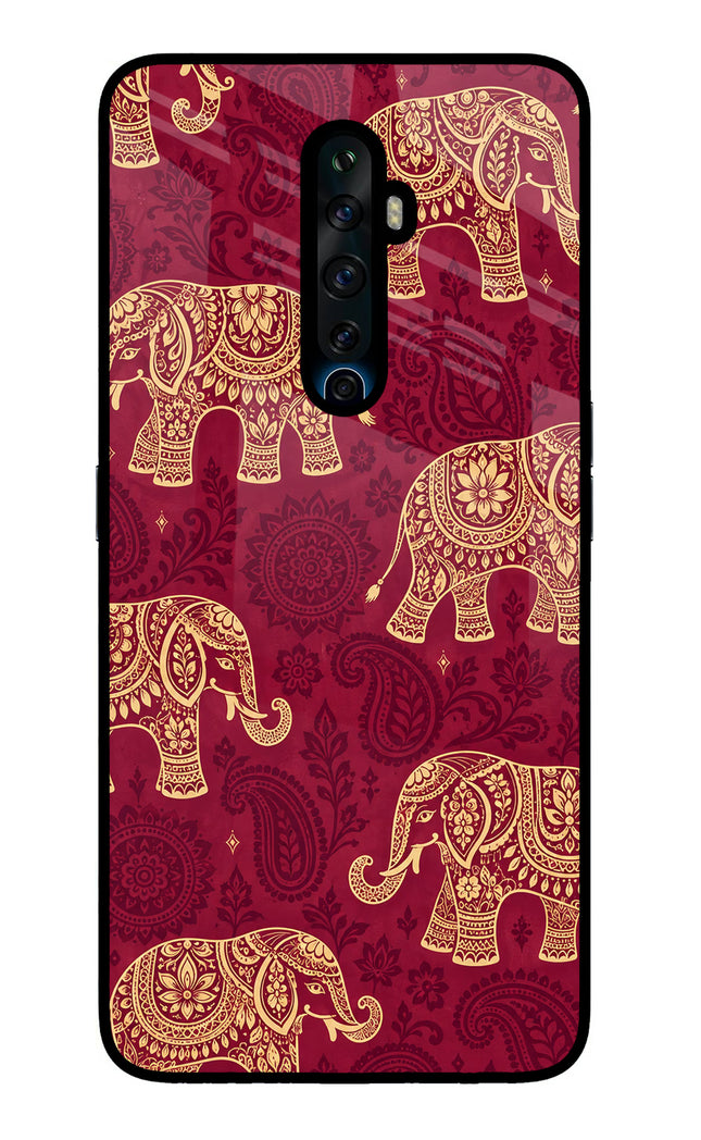 Maroon Elephant Oppo Reno2 Z Glass Case