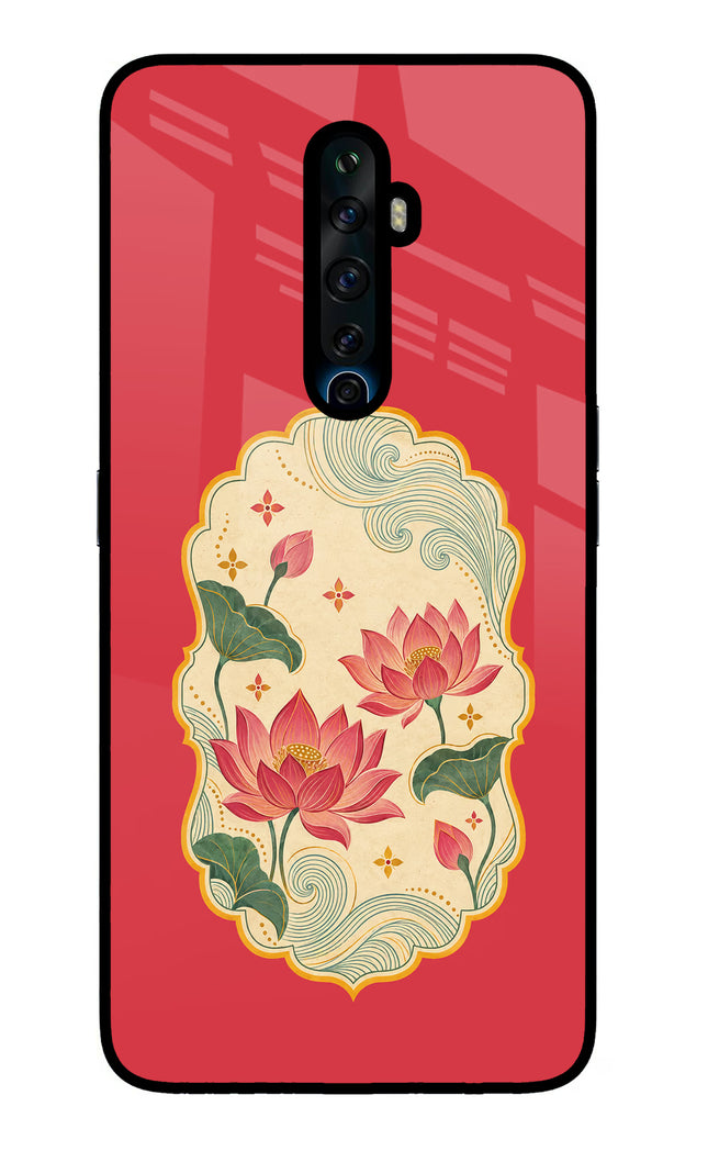Pink Lotus Oppo Reno2 Z Glass Case