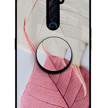 White Pink Leaf Oppo Reno2 Z Pop Case by Casekaro