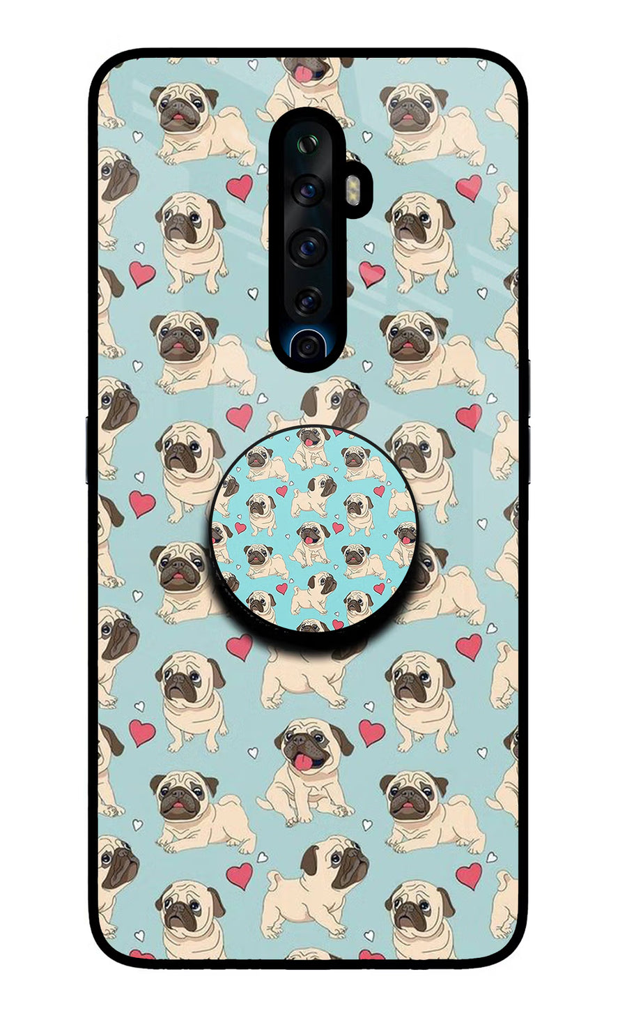 Pug Dog Oppo Reno2 Z Pop Case, Glass case