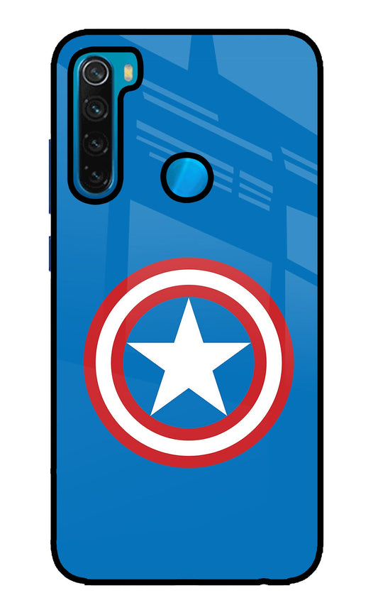 Captain America Logo Redmi Note 8 Glass Case