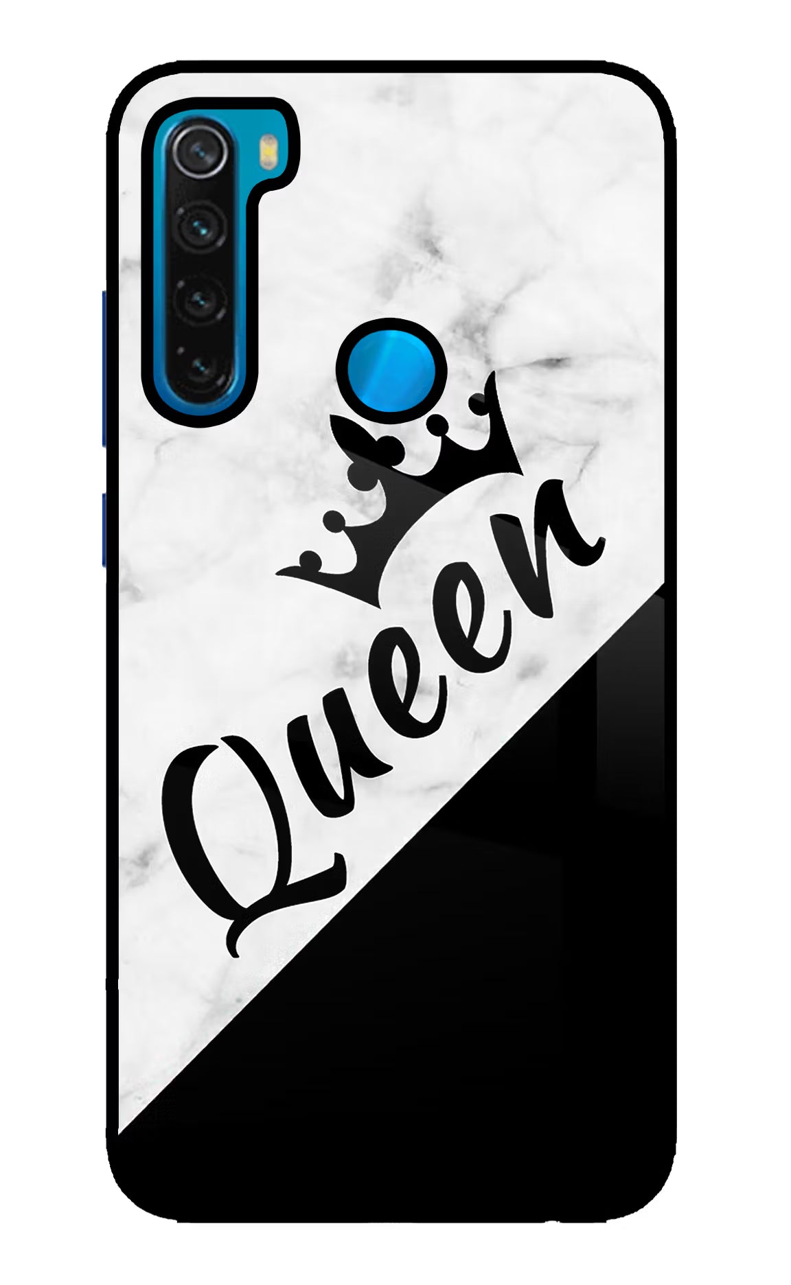 Queen Redmi Note 8 Glass Case Back Cover by Casekaro