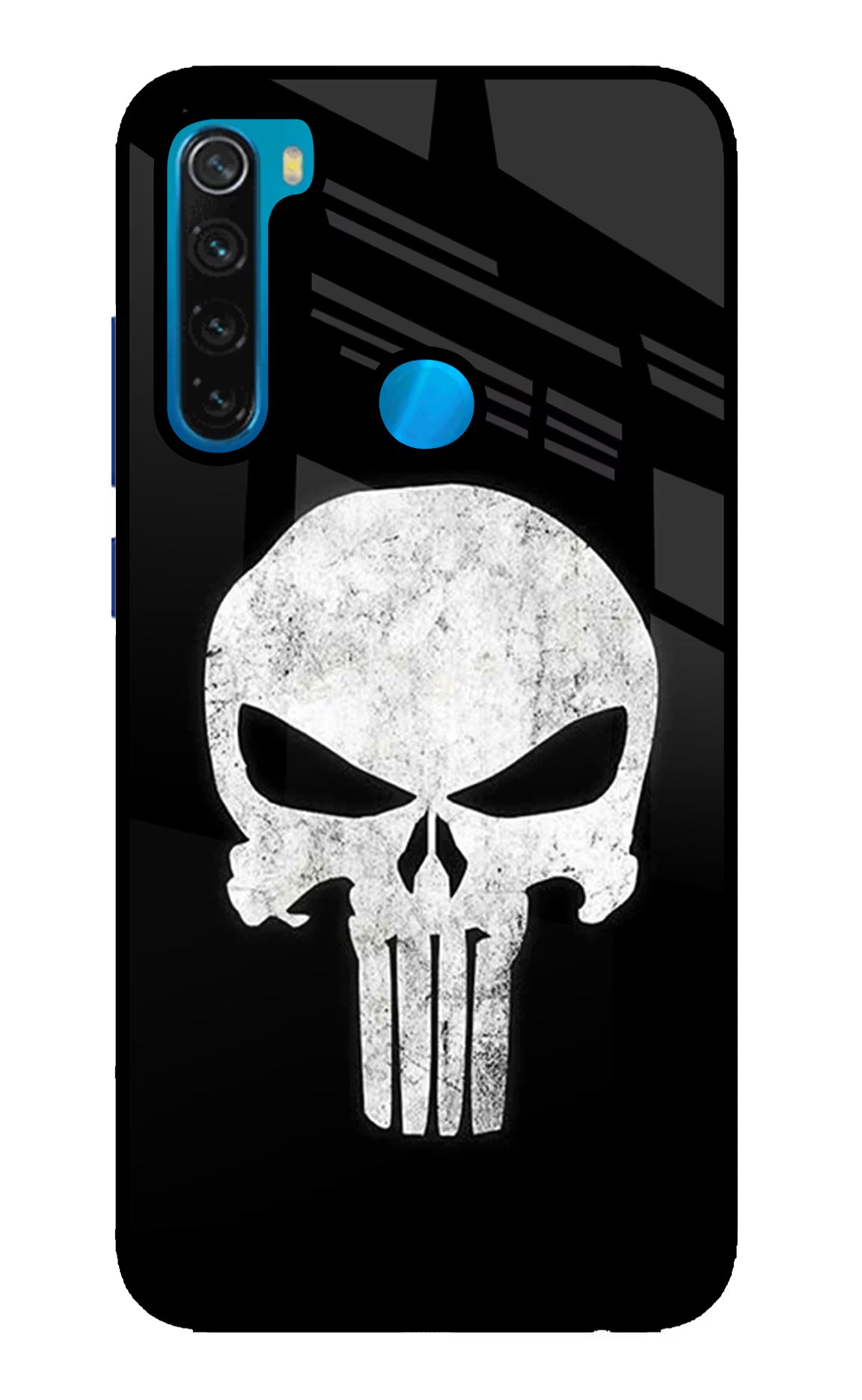 Punisher Skull Redmi Note 8 Glass Case Back Cover by Casekaro
