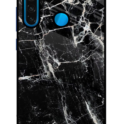 Black Marble Texture Redmi Note 8 Glass Case