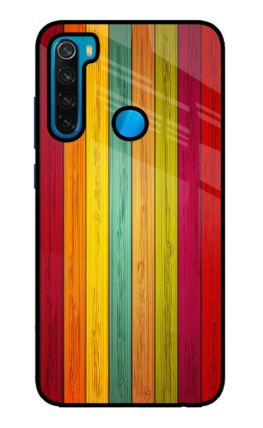Multicolor Wooden Redmi Note 8 Glass Case