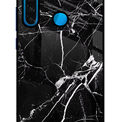 Black Marble Pattern Redmi Note 8 Glass Case