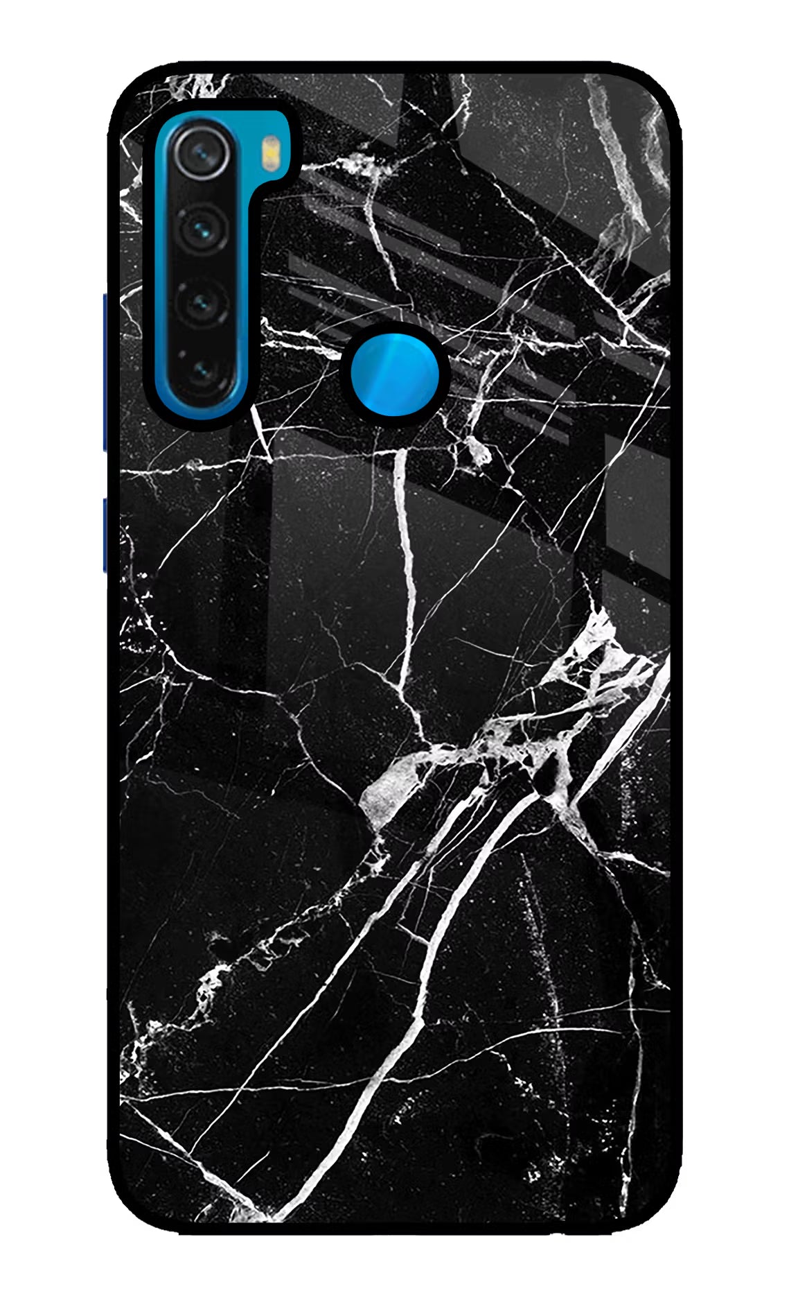 Black Marble Pattern Redmi Note 8 Glass Case Back Cover by Casekaro