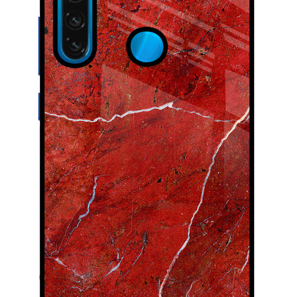 Red Marble Design Redmi Note 8 Glass Case
