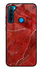 Red Marble Design Redmi Note 8 Glass Case