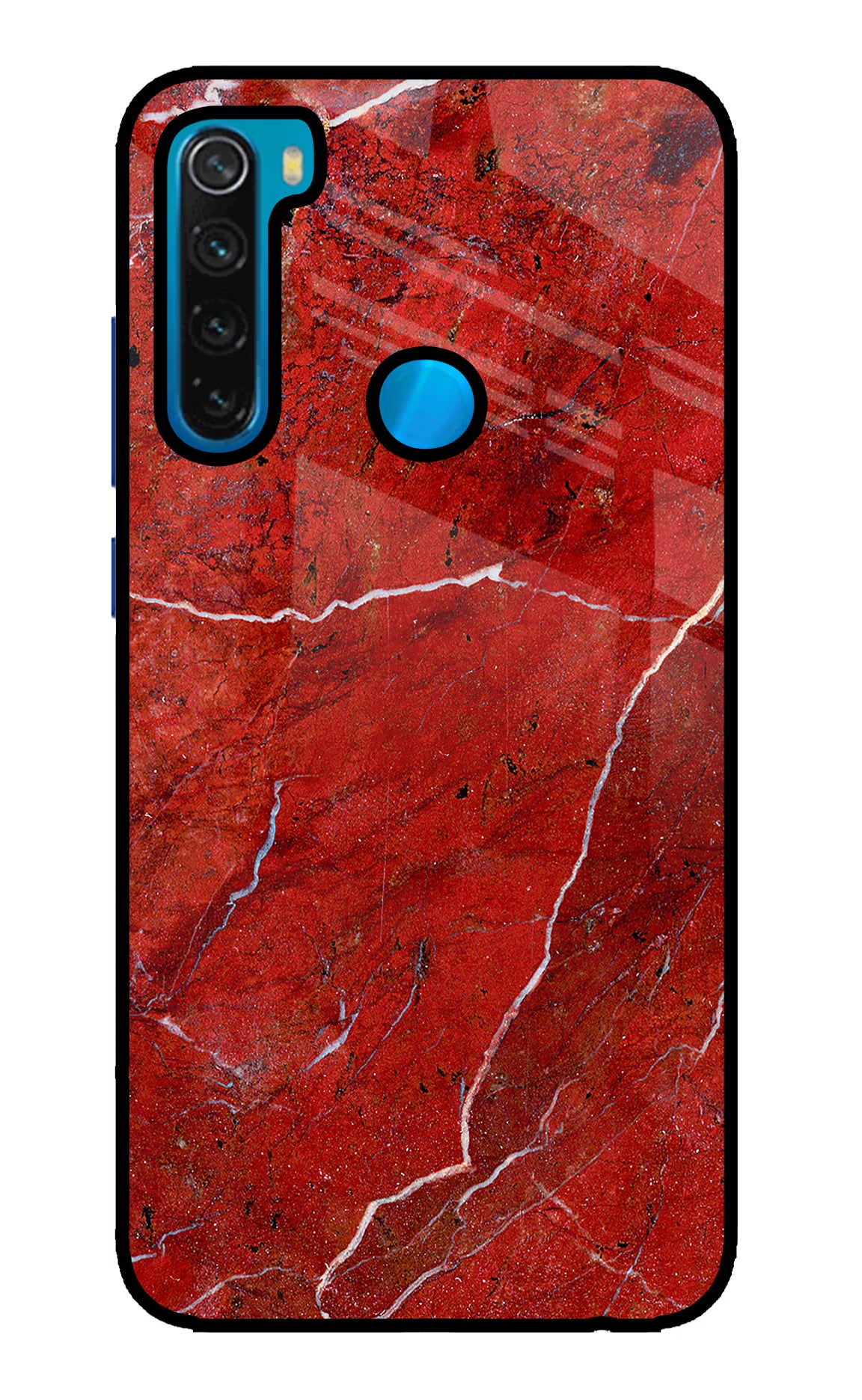 Red Marble Design Redmi Note 8 Glass Case Back Cover by Casekaro
