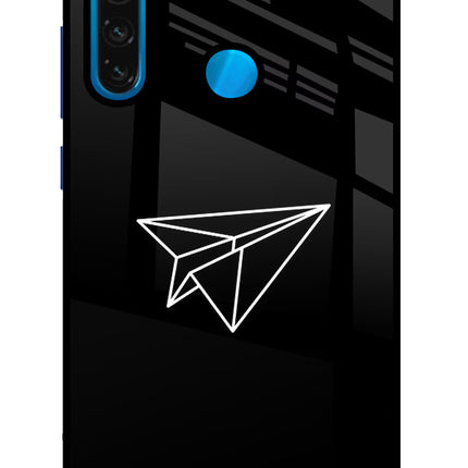Paper Plane White Redmi Note 8 Glass Case