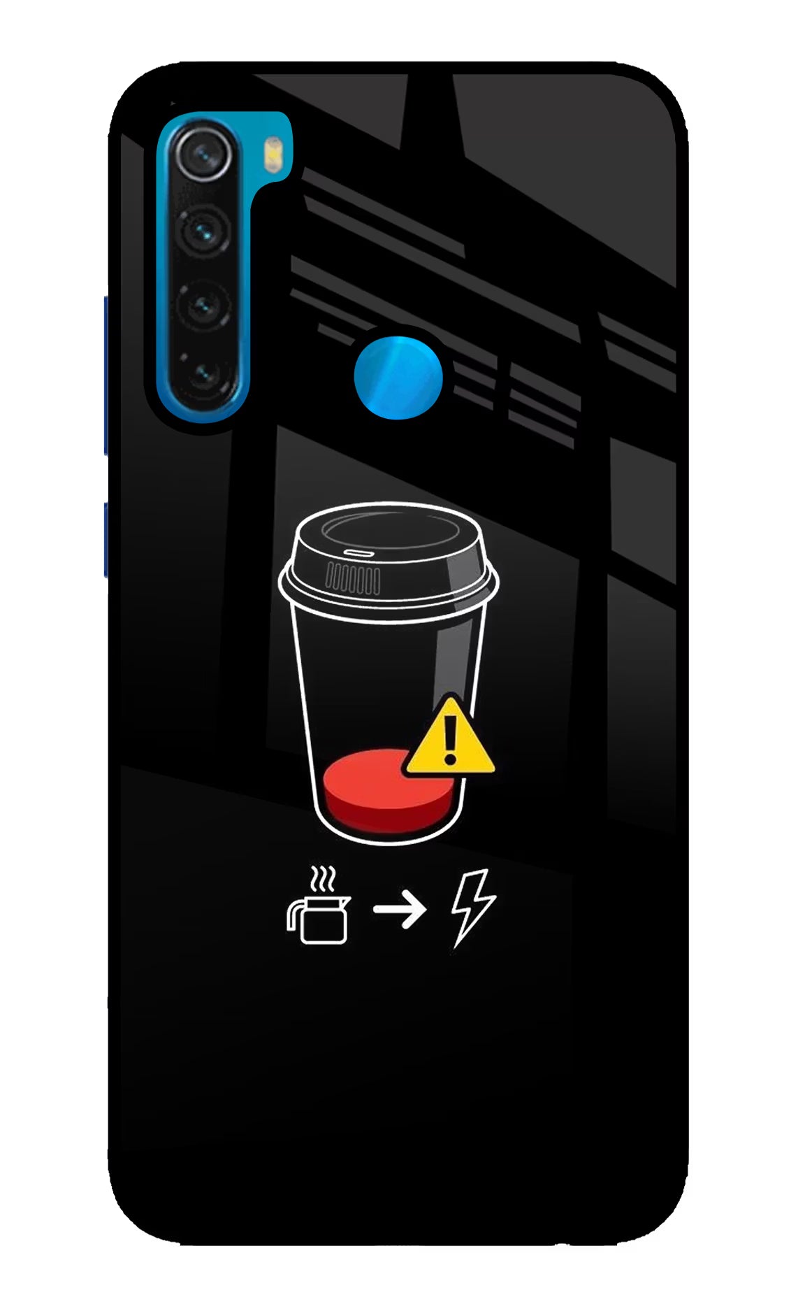 Coffee Redmi Note 8 Glass Case Back Cover by Casekaro