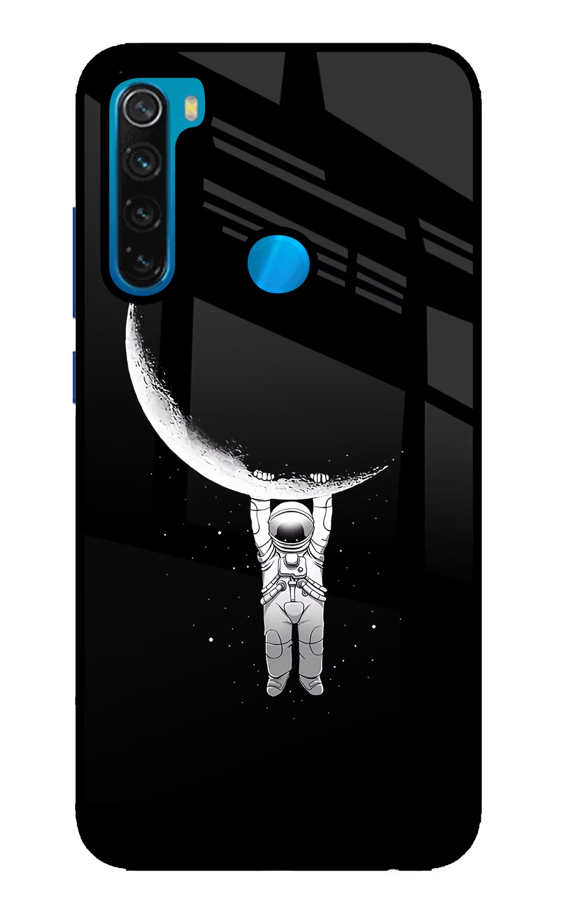Moon Space Redmi Note 8 Glass Case Back Cover by Casekaro