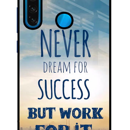 Never Dream For Success But Work For It Redmi Note 8 Glass Case