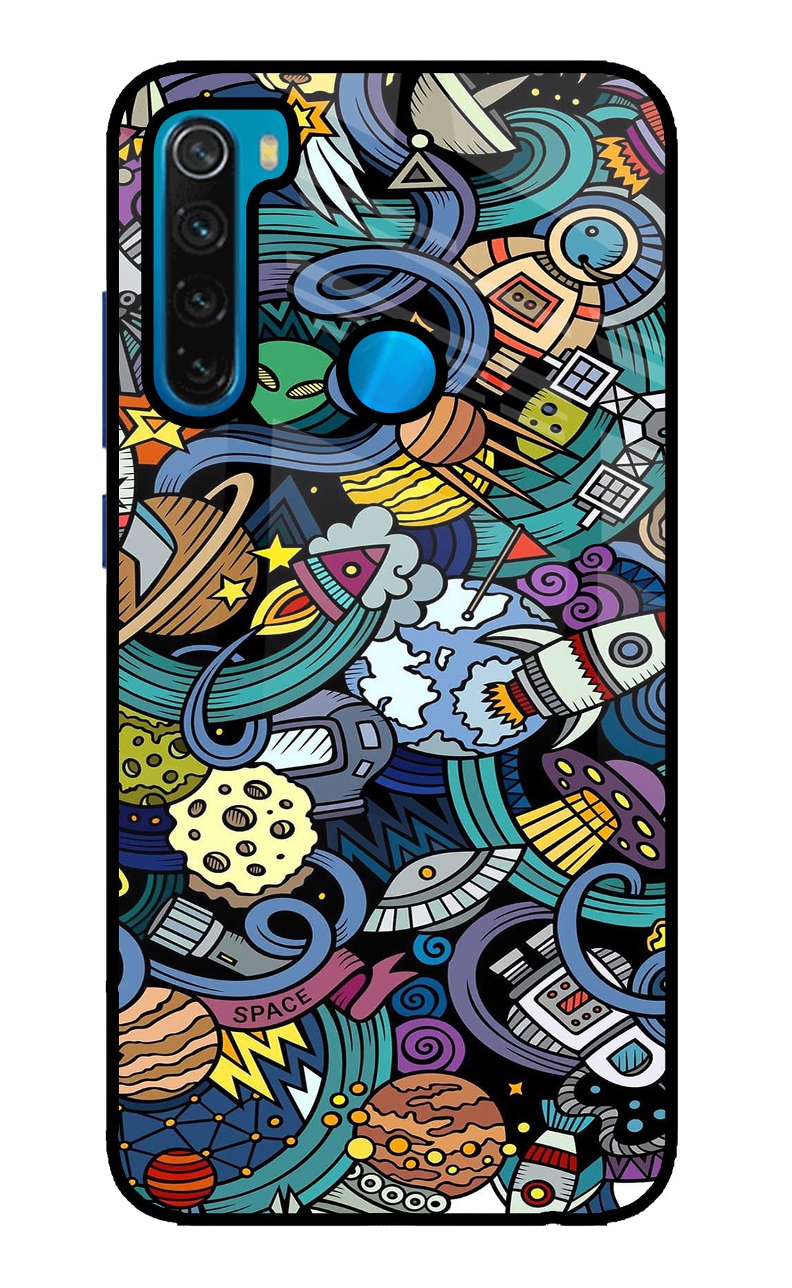 Space Abstract Redmi Note 8 Glass Case