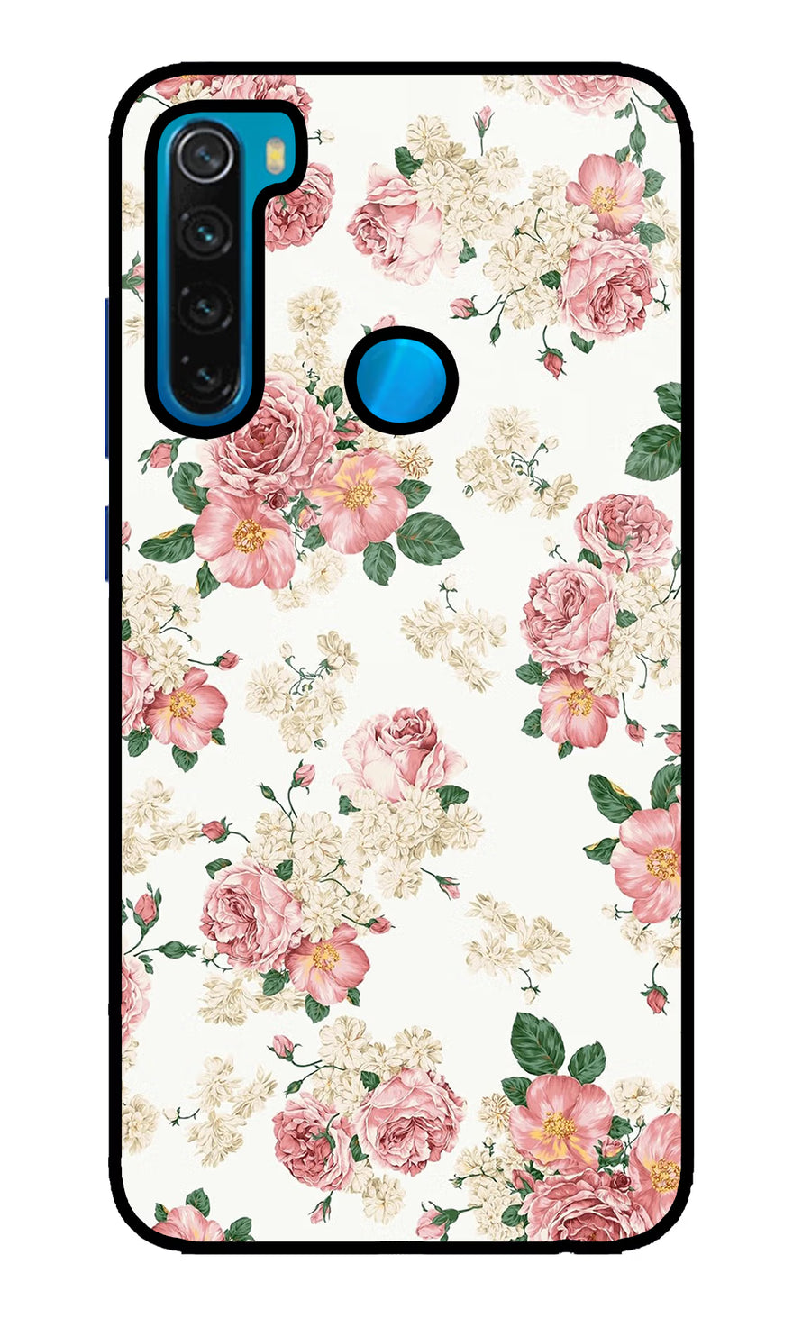 Flowers Redmi Note 8 Back Cover, Glass case