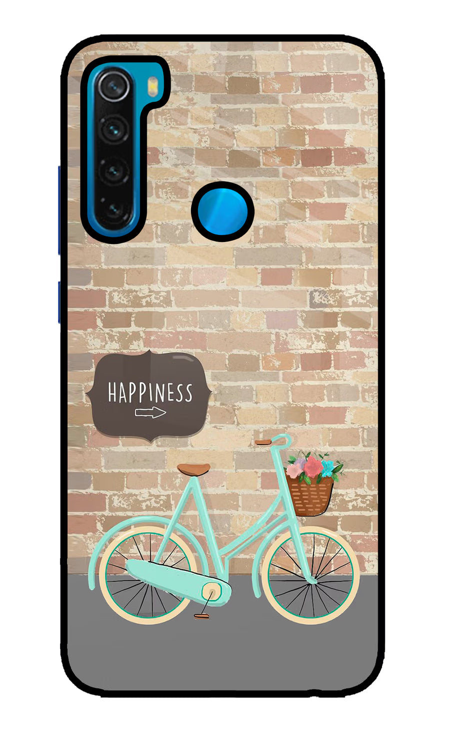 Happiness Artwork Redmi Note 8 Back Cover, Glass case
