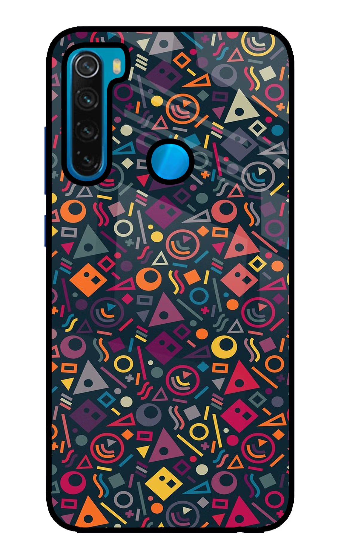 Geometric Abstract Redmi Note 8 Glass Case Back Cover by Casekaro
