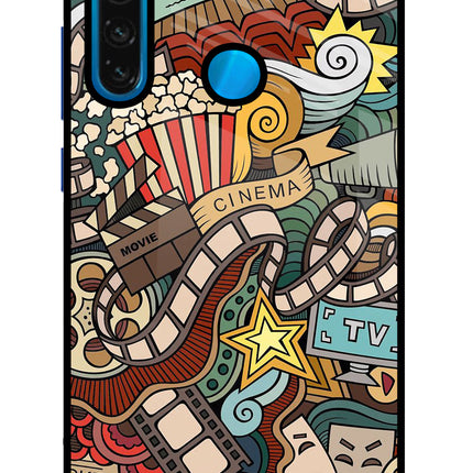 Cinema Abstract Redmi Note 8 Glass Case