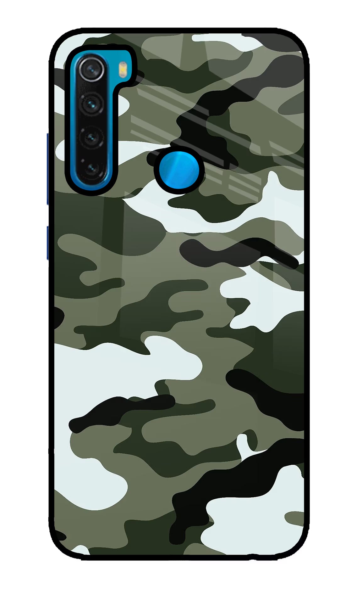 Camouflage Redmi Note 8 Glass Case Back Cover by Casekaro