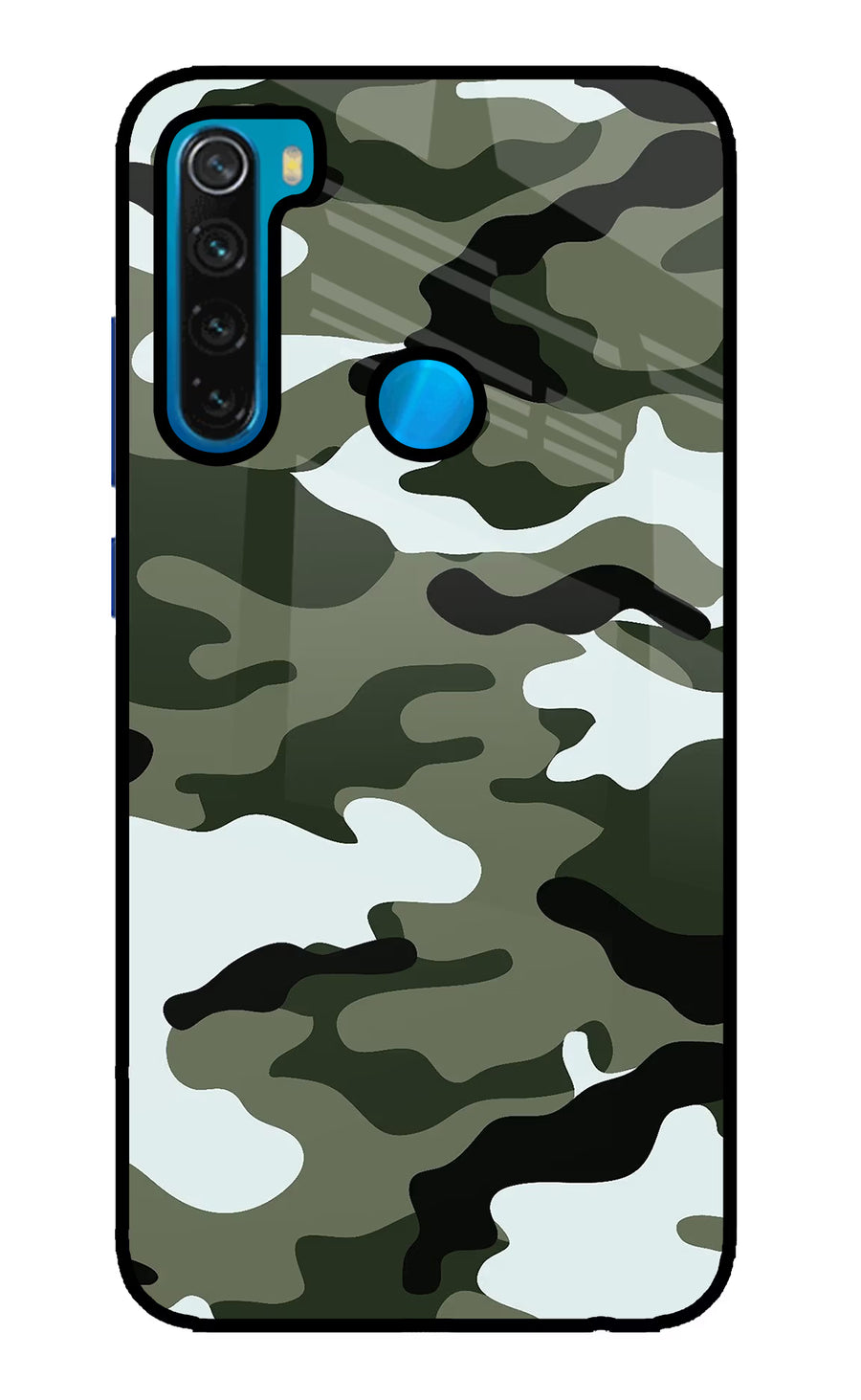Camouflage Redmi Note 8 Back Cover, Glass case