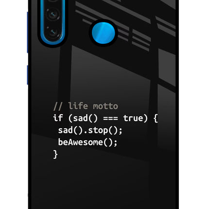 Life Motto Code Redmi Note 8 Glass Case