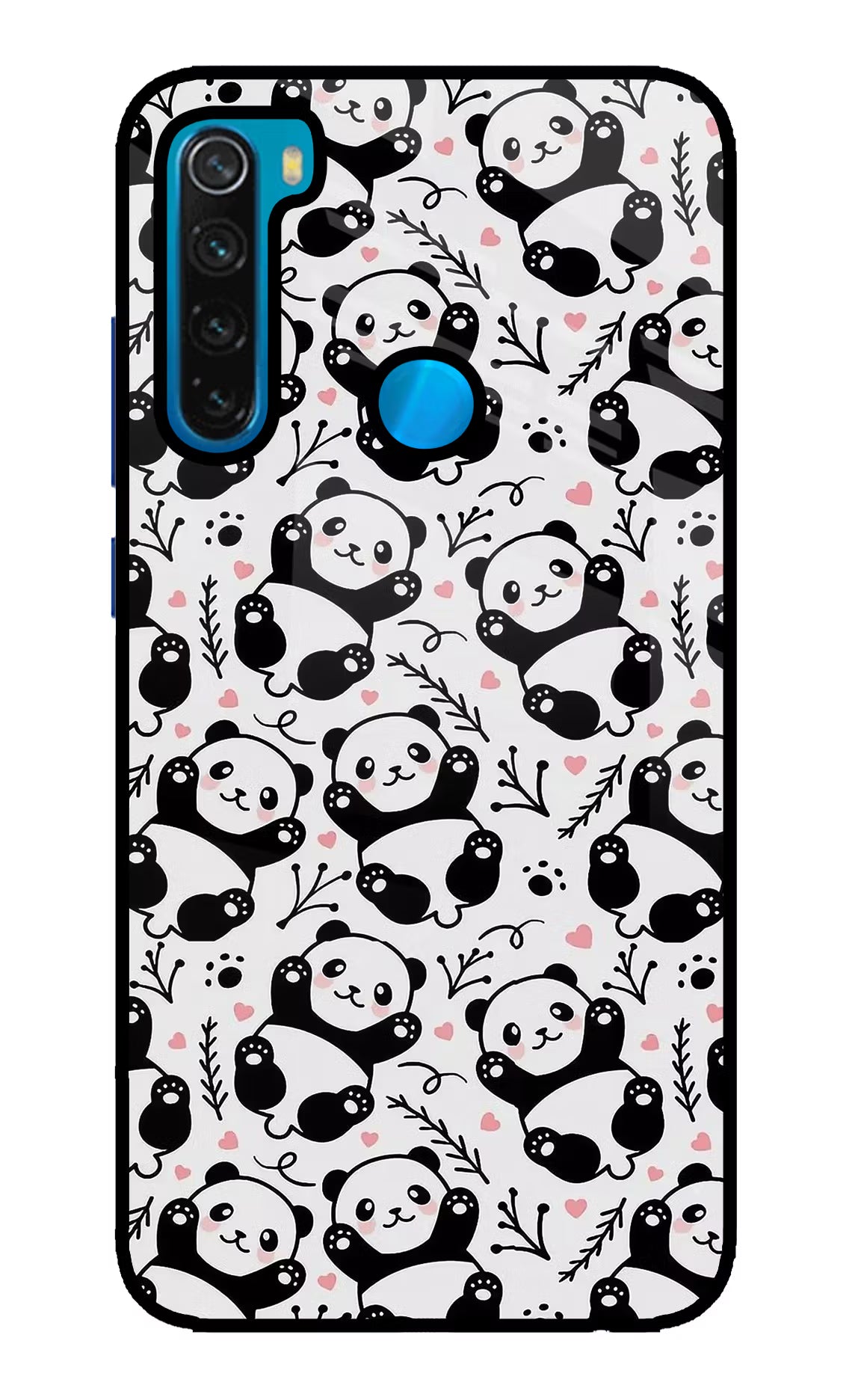 Cute Panda Redmi Note 8 Glass Case Back Cover by Casekaro