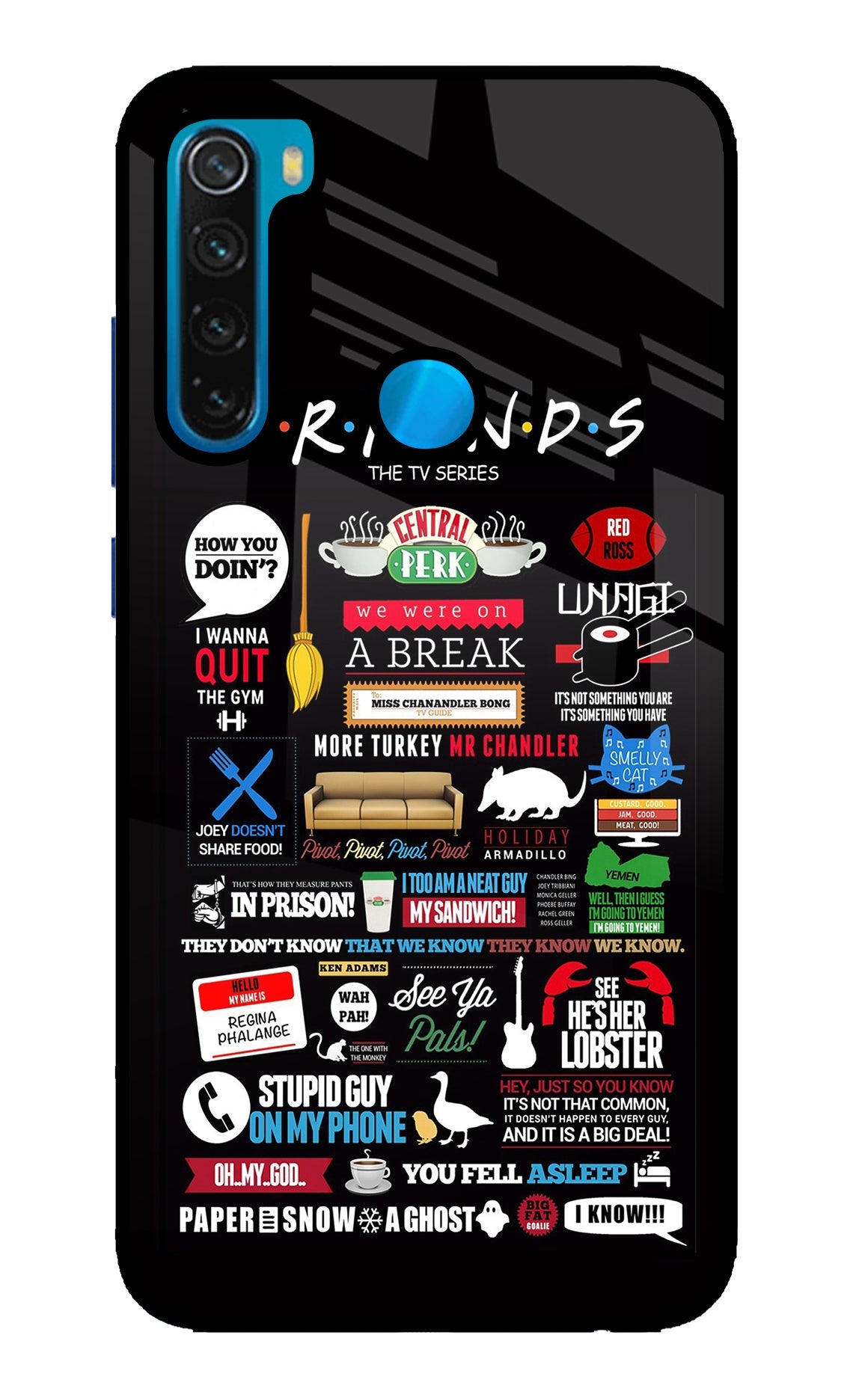 FRIENDS Redmi Note 8 Glass Case