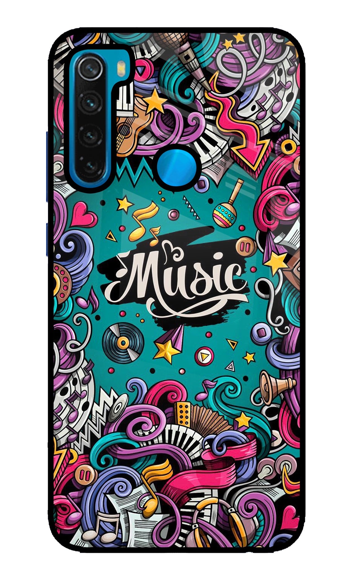 Music Graffiti Redmi Note 8 Glass Case