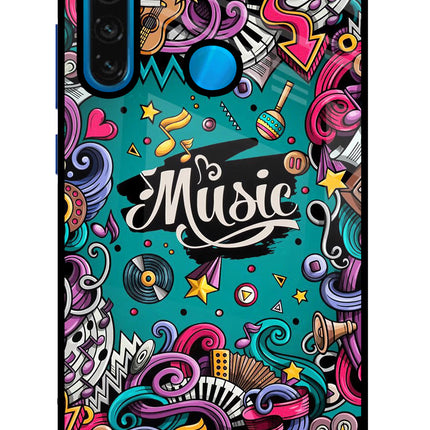 Music Graffiti Redmi Note 8 Glass Case