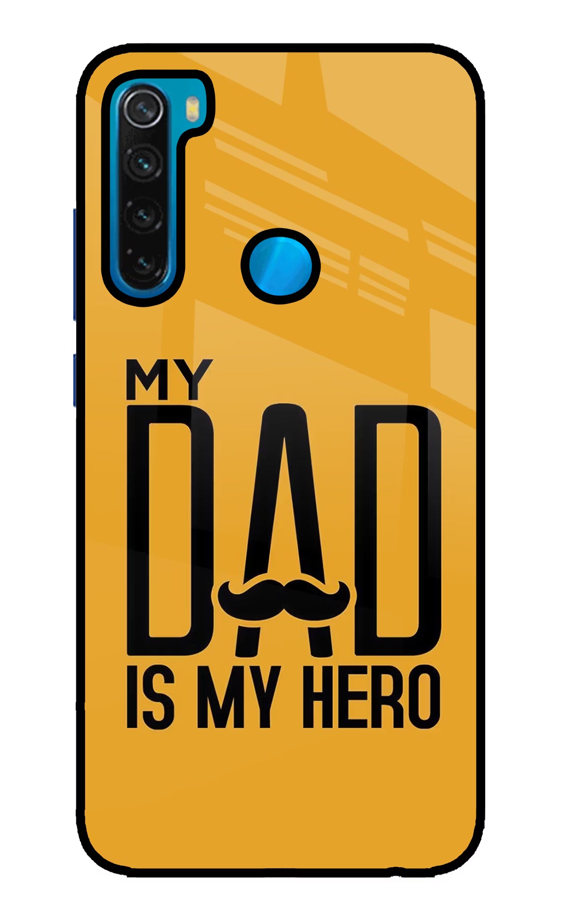 My Dad Is My Hero Redmi Note 8 Glass Case Back Cover by Casekaro