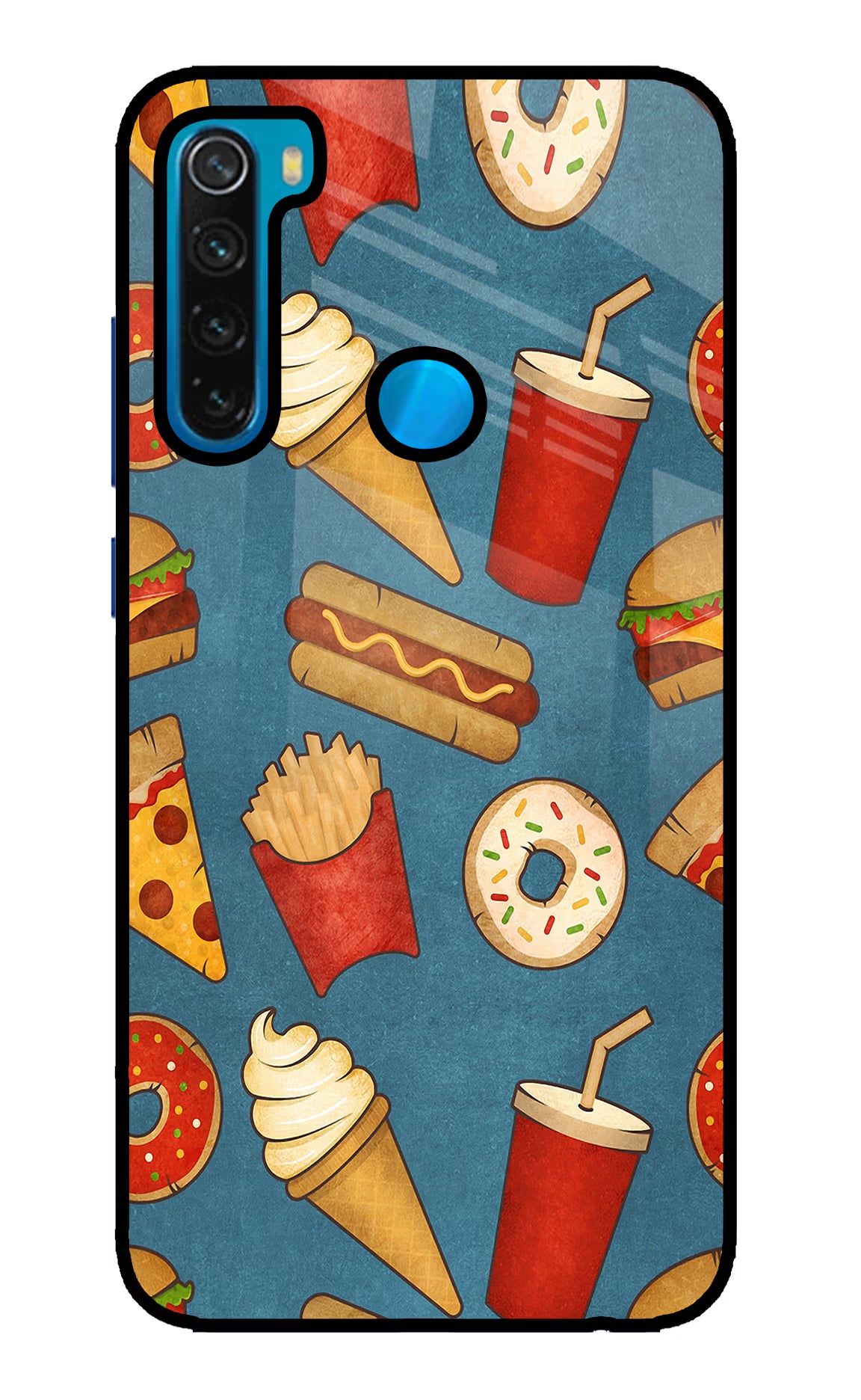 Foodie Redmi Note 8 Glass Case Back Cover by Casekaro