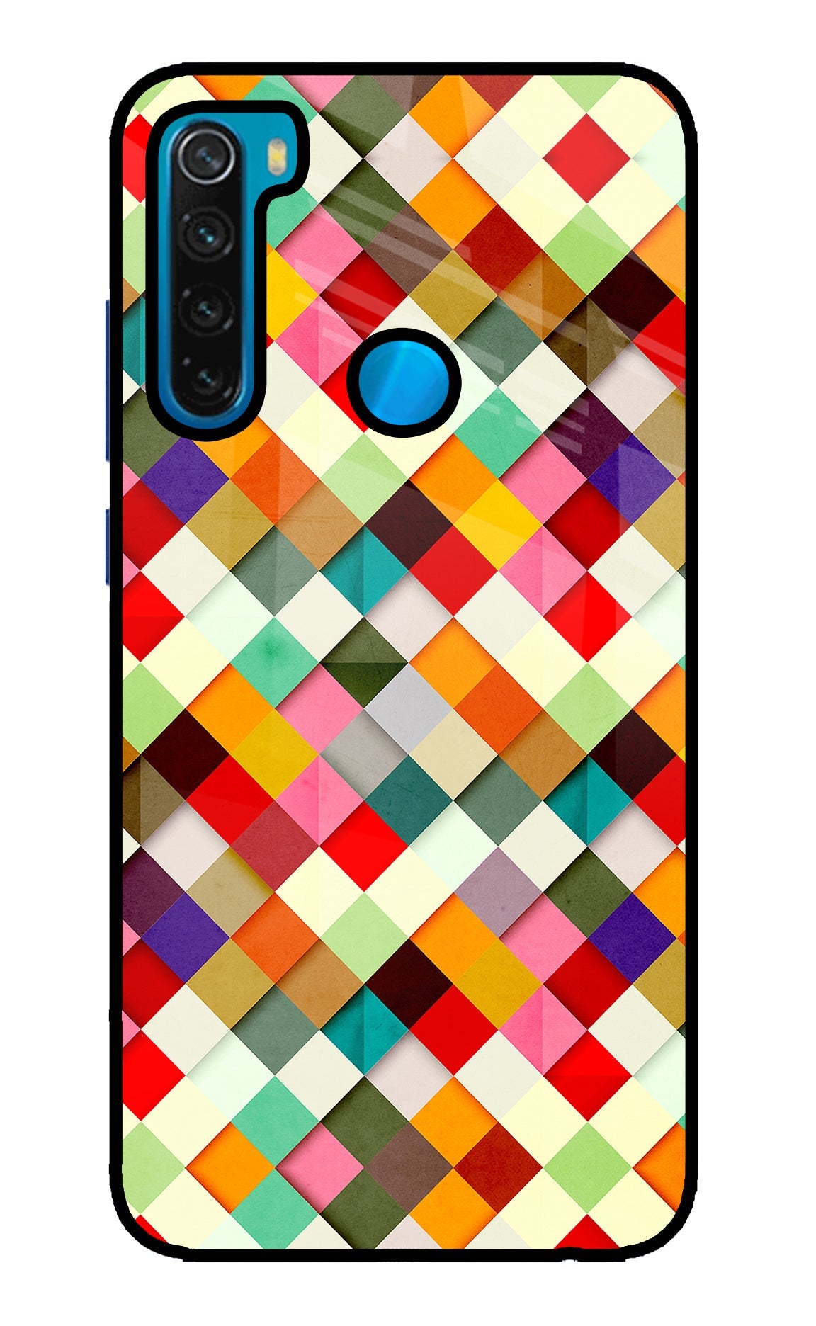 Geometric Abstract Colorful Redmi Note 8 Glass Case