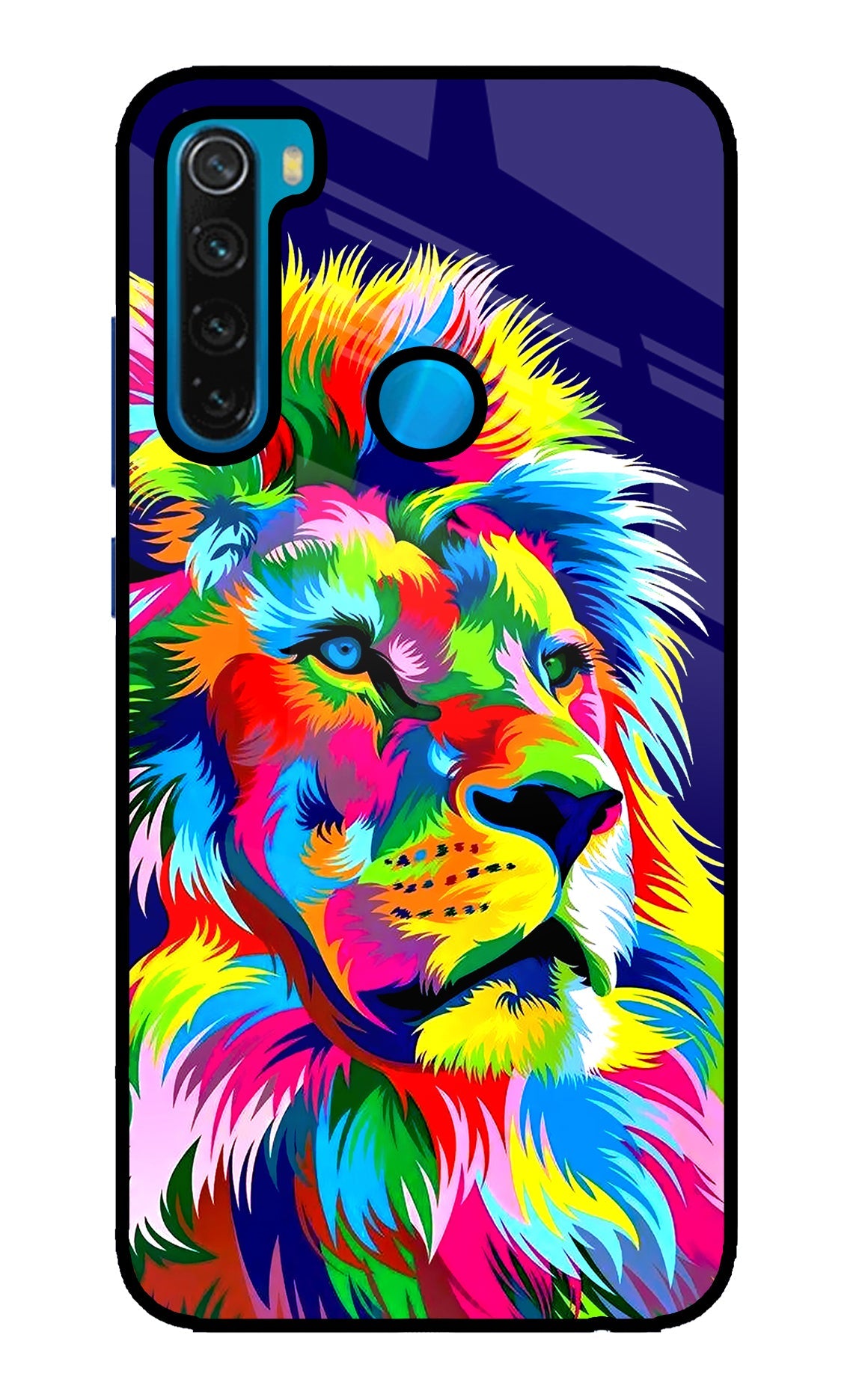 Vector Art Lion Redmi Note 8 Glass Case