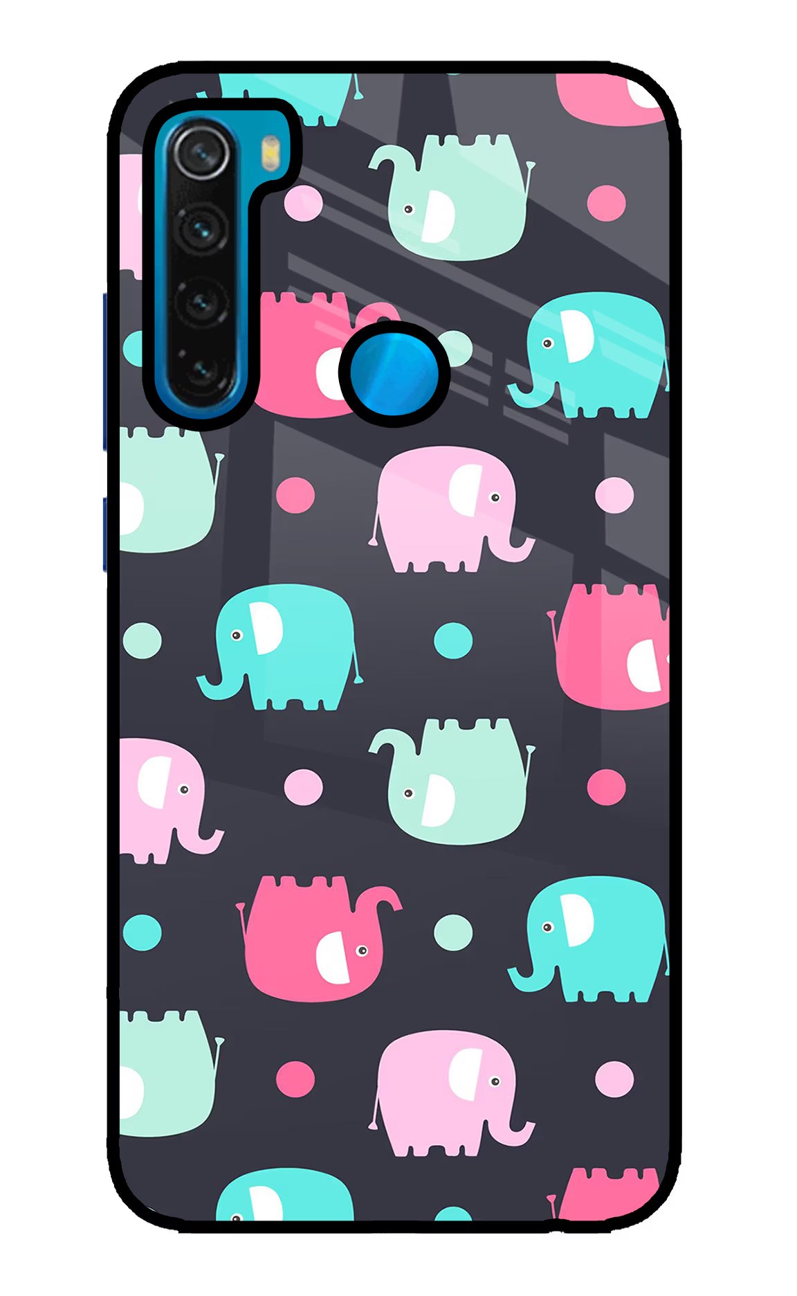 Elephants Redmi Note 8 Glass Case Back Cover by Casekaro