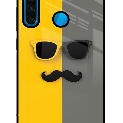 Sunglasses with Mustache Redmi Note 8 Glass Case