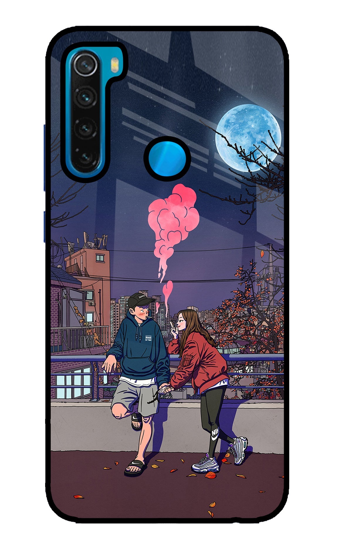 Chilling Couple Redmi Note 8 Glass Case