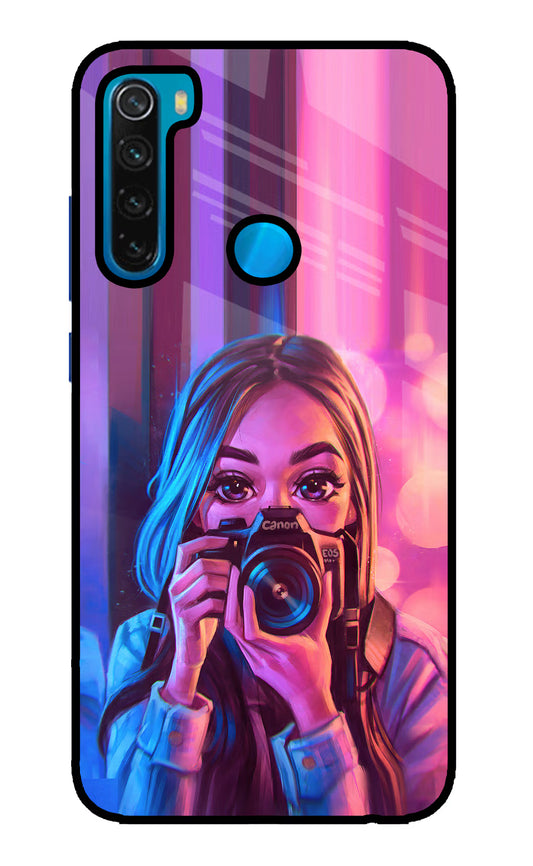 Girl Photographer Redmi Note 8 Glass Case