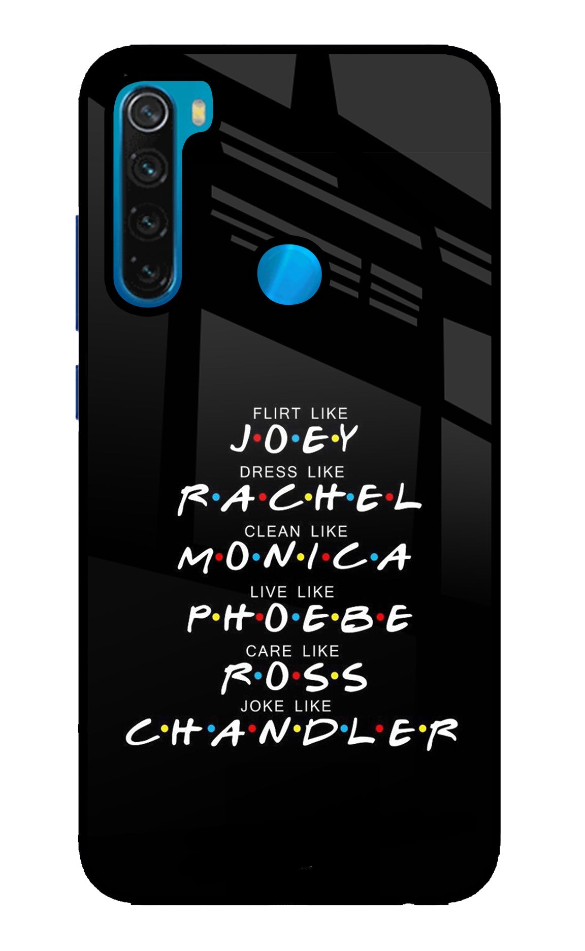 FRIENDS Character Redmi Note 8 Glass Case