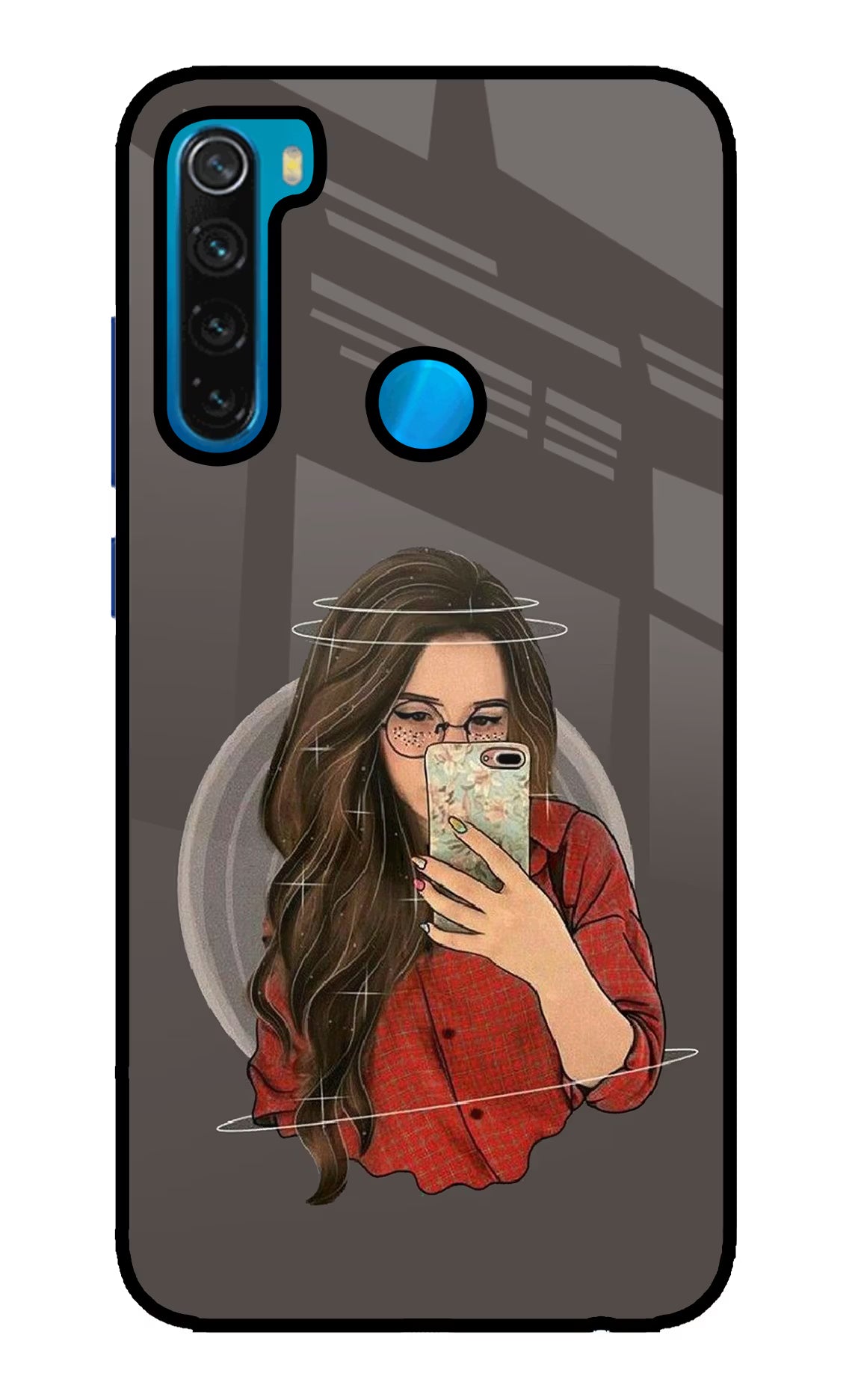 Selfie Queen Redmi Note 8 Glass Case Back Cover by Casekaro